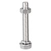 uxcell Hex Thread Bolts, Nuts, and Flat Lock Washer Kit, M8 X 50mm, 304 Stainless Steel, Fully Threaded Hex Bolts, Set of 4