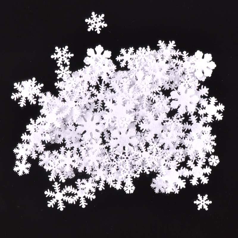 Mini Non-Woven Snowflake Christmas Decor with Silk Flower - No Back Adhesive