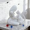 Abstract Women Cat Figurine 3D Printed Female Kitten Statue Sculpture Home Office Desktop Decoration Ornament