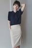 Short Clean [H. Zroy] Shirts, Blouses, Women's Tops, Chiffon, Ribbon, Summer, Sleeves, Plain, Elegant, Office, Slimming, Stylish, OL, Commuting,