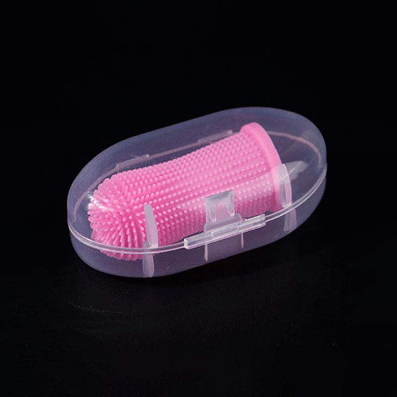 

Чистящие средства для зубных щеток Pet Finger для кошек и собакЗубные щетки для чистки полости ртаСиликоновые щетинки розовый