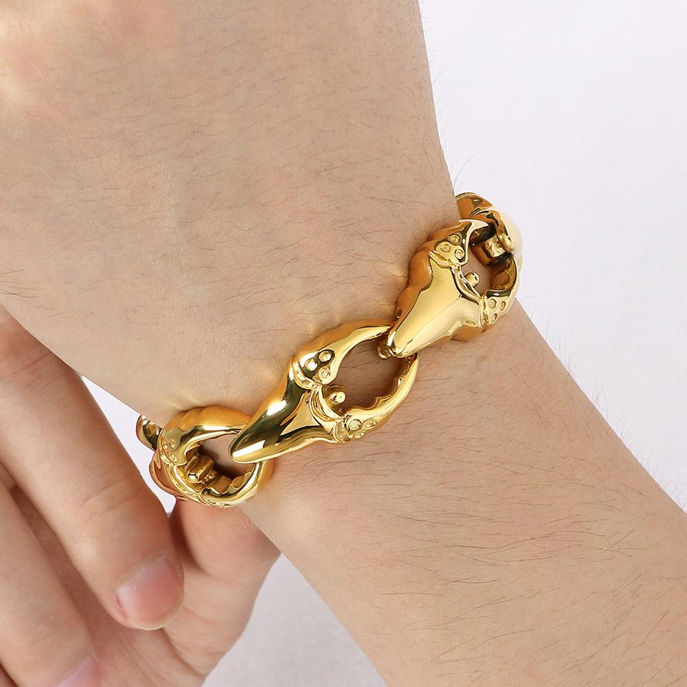 FengShui Wealth And Luck Man Bracelet Cool Crab Claw Style Chain Bracelets for Men Stainless Steel Geomancy Jewelry Accessories