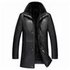 New Haining Fur Coat Velvet and Thickening Middle-aged Men's Leather Jacket Mid-length Fur One-piece Leather Jacket for Men