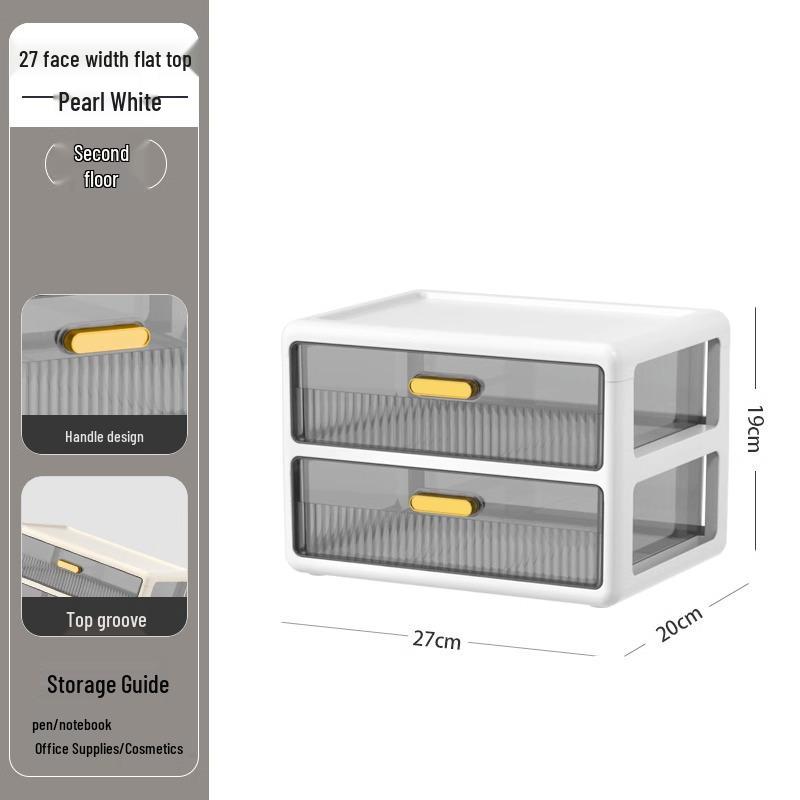Transparent Large Capacity Cosmetic Storage Box with Drawers for Makeup, Jewelry, and Masks