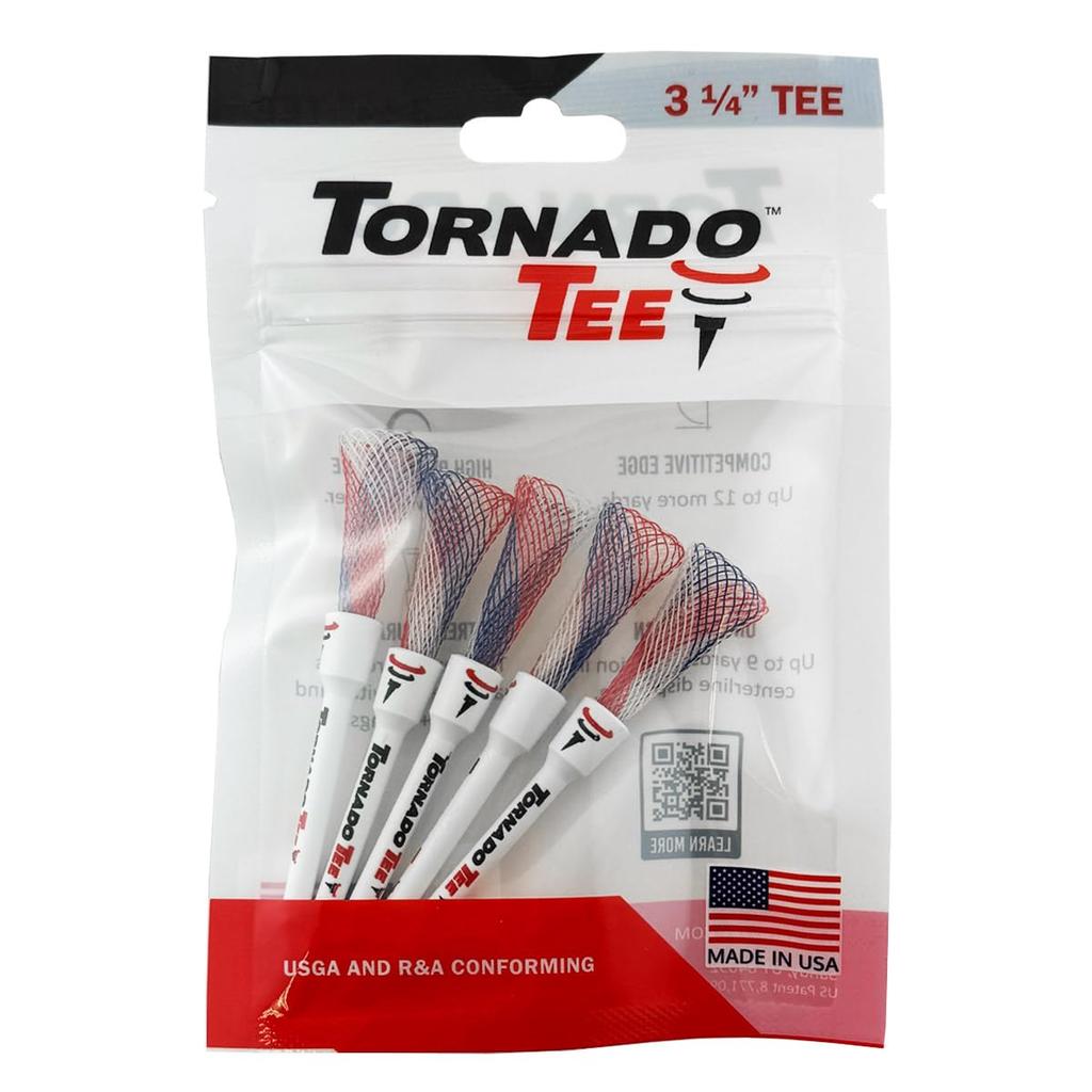 Tornado Golf and Fluorescent Colors Tees, 5-Pack, 3.25" 4" (Red/White/Blue, 3.25 in) [Used]