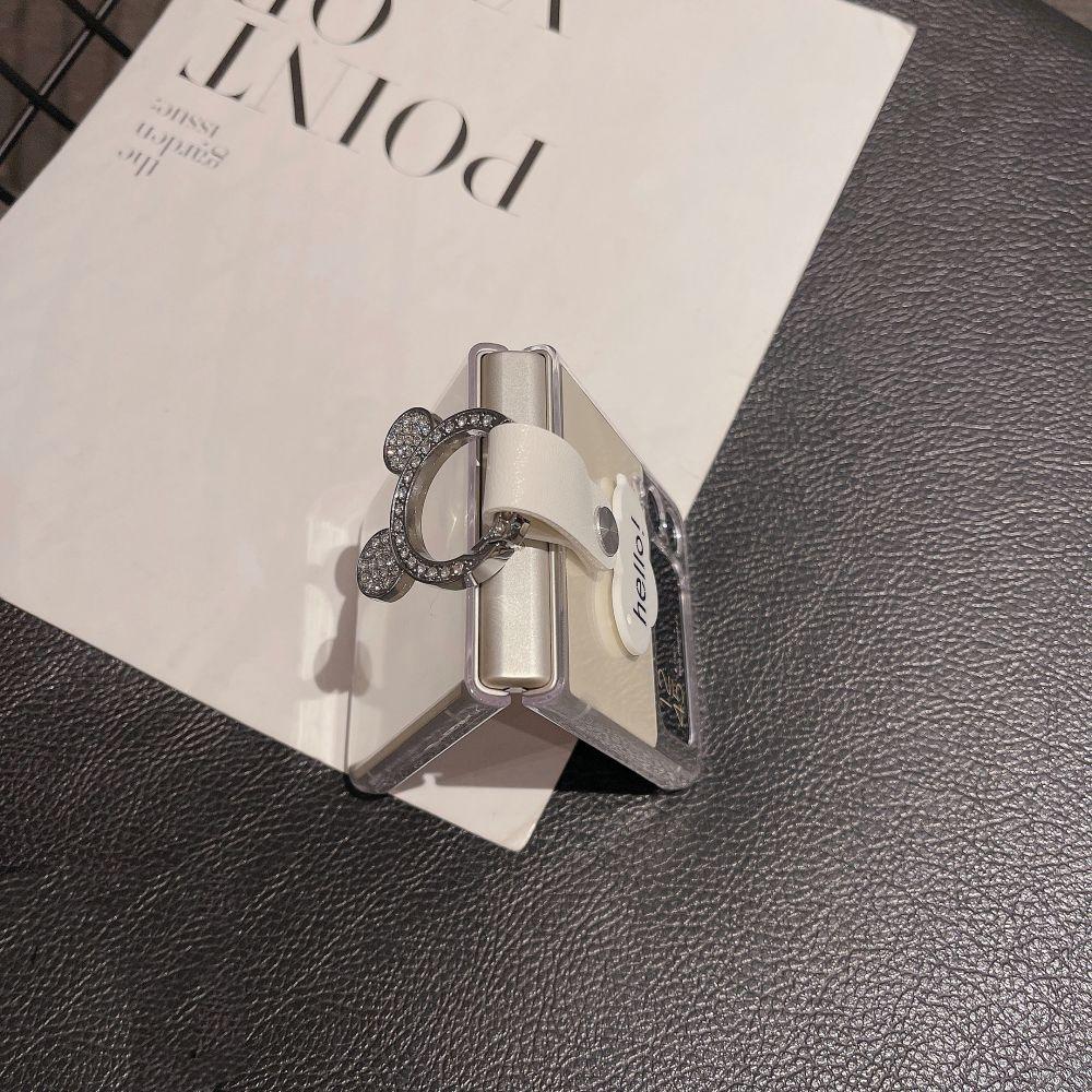 For Samsung Galaxy Z Flip 4 Case Clear Diamond Ring Buckle Phone Case For Samsung Z Flip 3 5g Zflip4 Shockproof Hard Back Cover