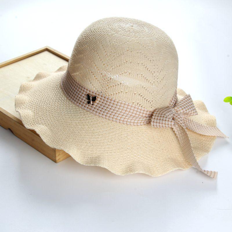 Women's Fashionable Sun Protection Wide Brim Straw Hat for Summer Beach and Scenic Outings