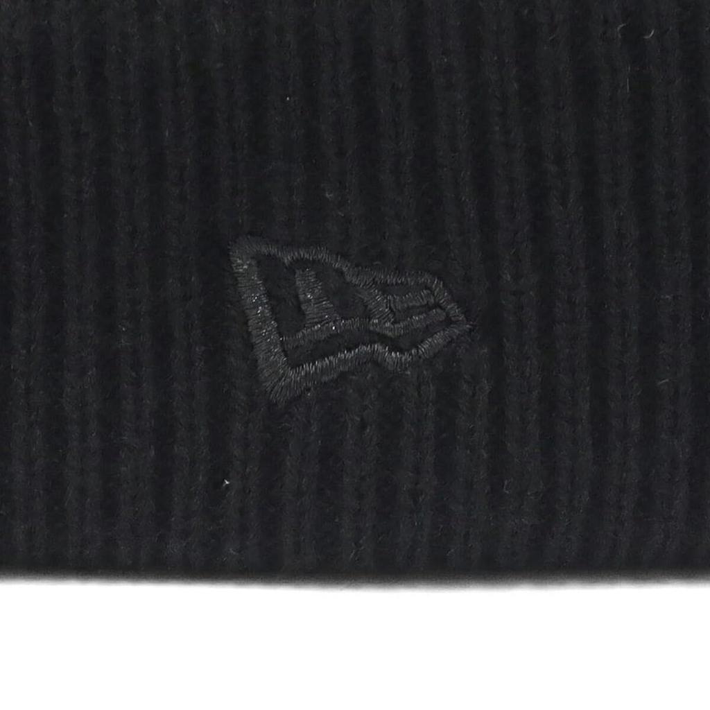New Era Rib Cuff Knit Cap with Metallic Exclusive To Free Pom-Pon Logo, Black, ONSPOTZ,