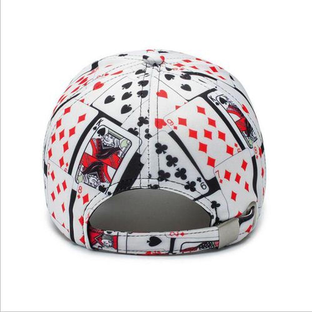 Creative Playing Card Pattern Summer Baseball Cap Women Men Embroidered Cotton Mesh Caps Unisex Outdoor Sports Hip Hop