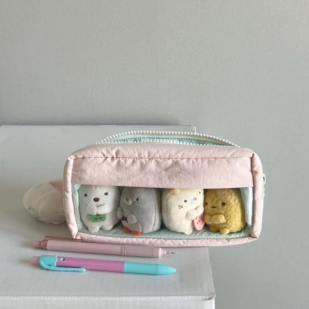 Transparent Stationery Bag Zipper Stationery Organizer Portable Pen Bag Gift Only 1pcs Bag