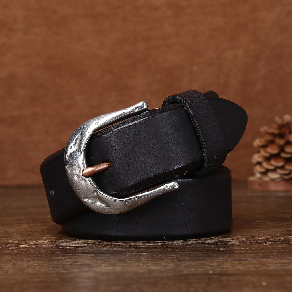 New Retro Washed Extra Thick Outdoor First Layer Cowhide Belt Men's Casual Belt Men's