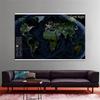 Decorative Hanging Picture The World Map of Earth At Night Map for Home/Office/Living Room Wall Decor Crafts Painting