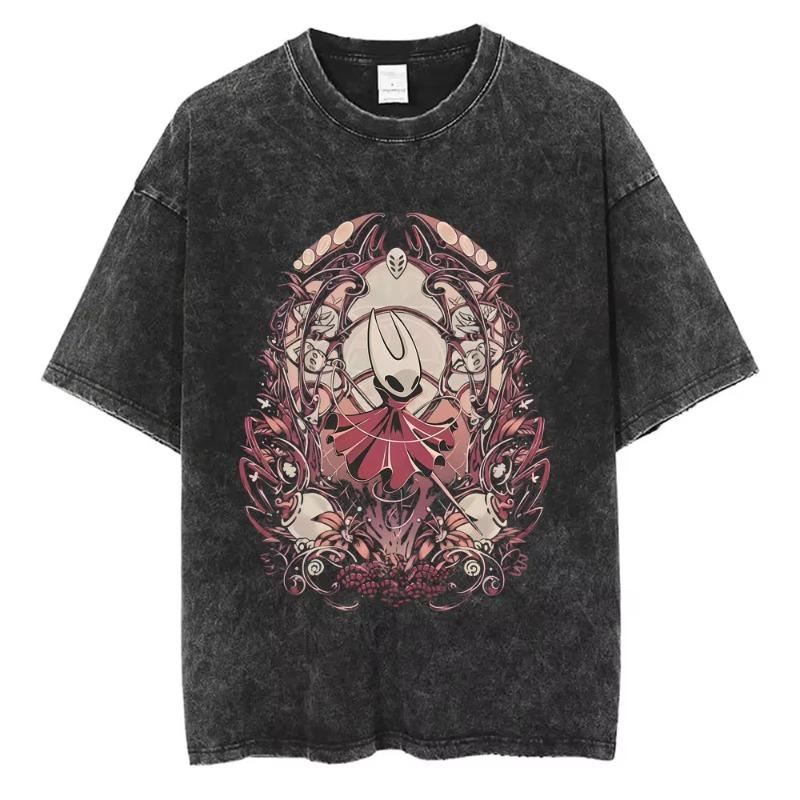 Hra Hollow Knight Vintage Prané Tričko Pánské Dámské Ležérní Oversized Kulatý Výstřih Krátký Rukáv Trička Pánské 100% Bavlněné Tričko