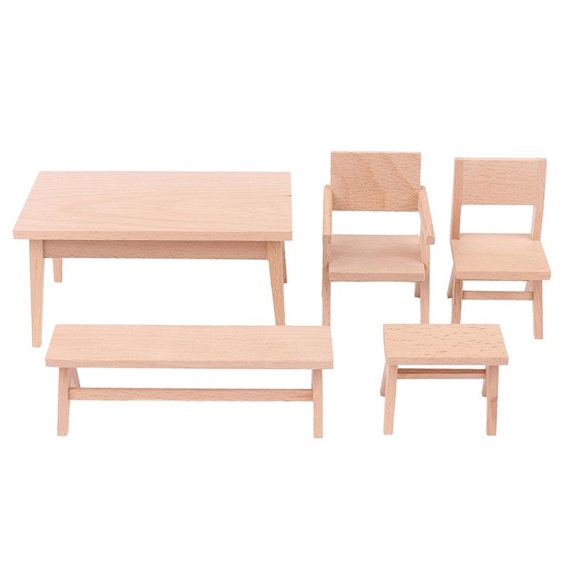 1:12 Dukkehus Miniatyr Europeisk stil Spisebord Stol Benk Lenestol Møbel Modell Dekor Leketøy Dukkehus Tilbehør