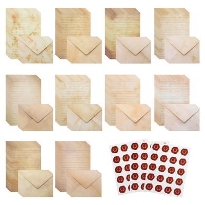 PATIKIL Stationery Paper Envelope 50 Sheets of Letter 50 and 60 Invitation Stationery X Vintage Style & Set, Paper, Envelopes, Stickers, Set, 5.5 8.25