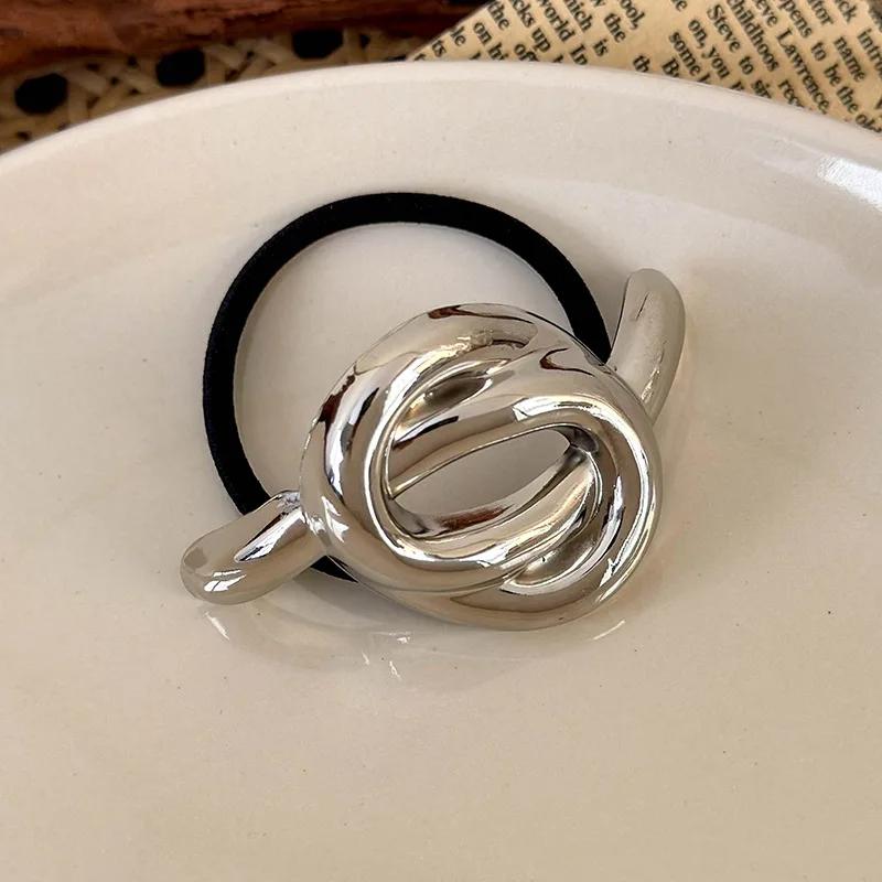 

Новый Дизайн Простой Металлический Геометрический Ободок Женский Модный Универсальный Шнурок для Волос Девушка Завязка Хвоста Резинка Аксессуары для Волос Ретро