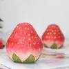 Strawberry Wood Carving Crafts  Handmade Cute Apple Wooden Carved Ornaments Home Office Desktop Creative Decoration