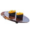 Oval Zarte Sushi-Schale Sushi-Platte Gericht Sashimi-Gericht Haus Restaurant Holz-Sushi-Boot Bambus-Werkzeug Platte japanische Küche