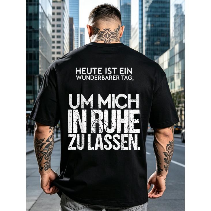 Trendy New Style Back Print Funny Unisex T-Shirt Black German Text Design for Casual Attire And Gift Ideas 100 Cotton Fashionable Casual Look Perfect