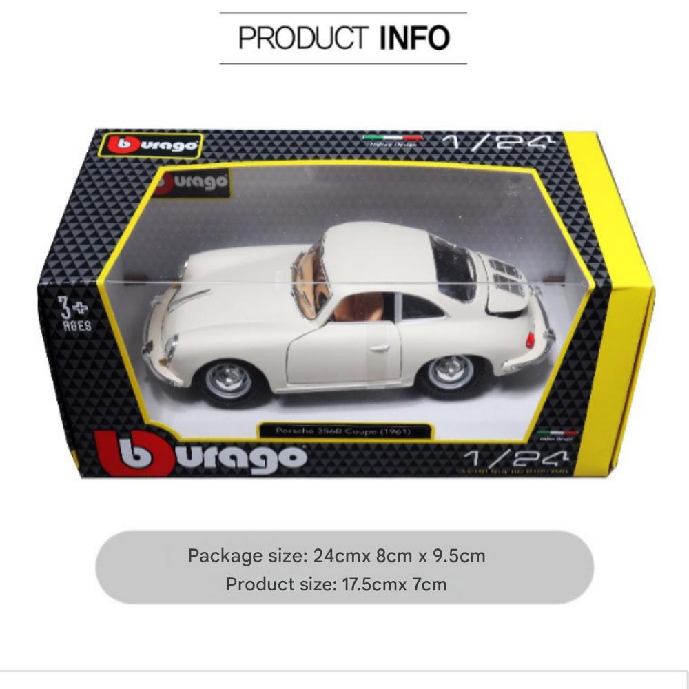 Brago 1:24 Porsche 356B COUPE 1961 Die-Cast Modellauto, Elfenbein, 1 Stück