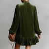 Casual, Elegant, Retro Dress, Loose Long Sleeves, Color Velvet Dress