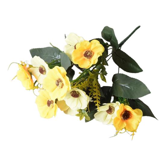 

5 Букетов Искусственных Цветов Реалистичные Устойчивые к Выцветанию Искусственные Шелковые Цветы Букет для Вазы Домашний Кухонный Стол Декор Свадебная Вечеринка Центральный Элемент жёлтый