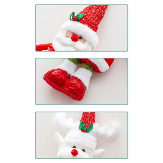 Christmas Doll Decoration Retractable Long Legs Plush Santa/Snowman/Reindeer Doll Toy Tabletop