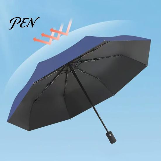 Travel Umbrella Automatic Folding with Carabiner Handle, UV Rain Protection Rainproof Umbrella, Windproof Portable for Women Men Easy Open Close