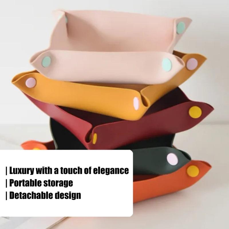 Doubl Size PU Leather Desk Tray Office Supplies for Stationery Makeup Tools Efficient Space Management