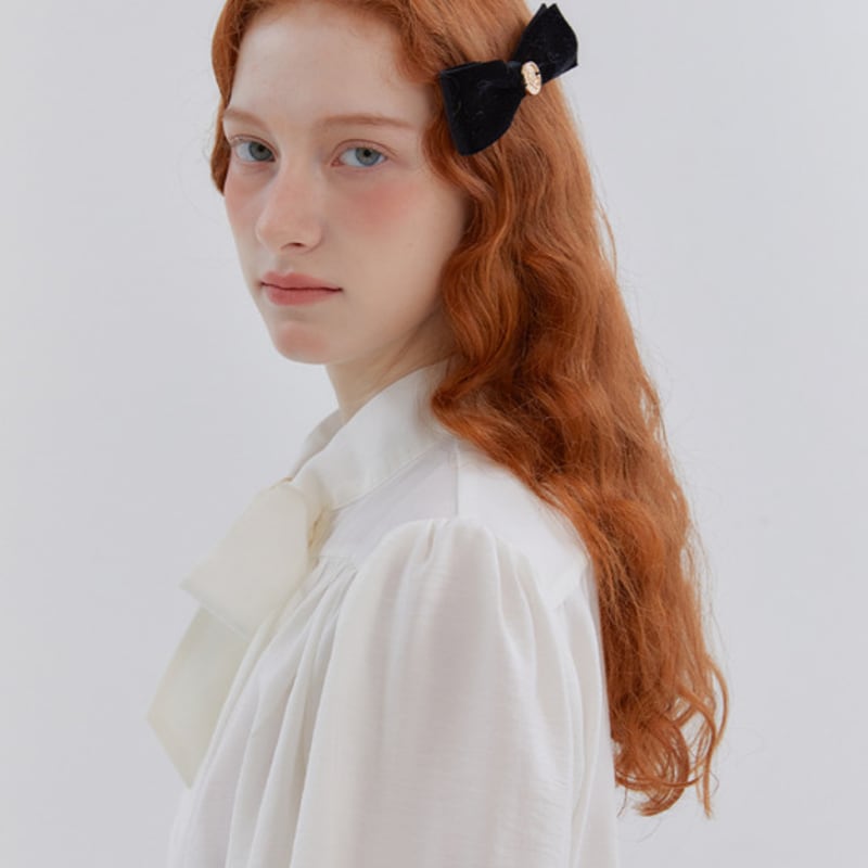 

ANOETIC ANC MINI VELVET RIBBON HAIRPIN_BLACK BLACK
