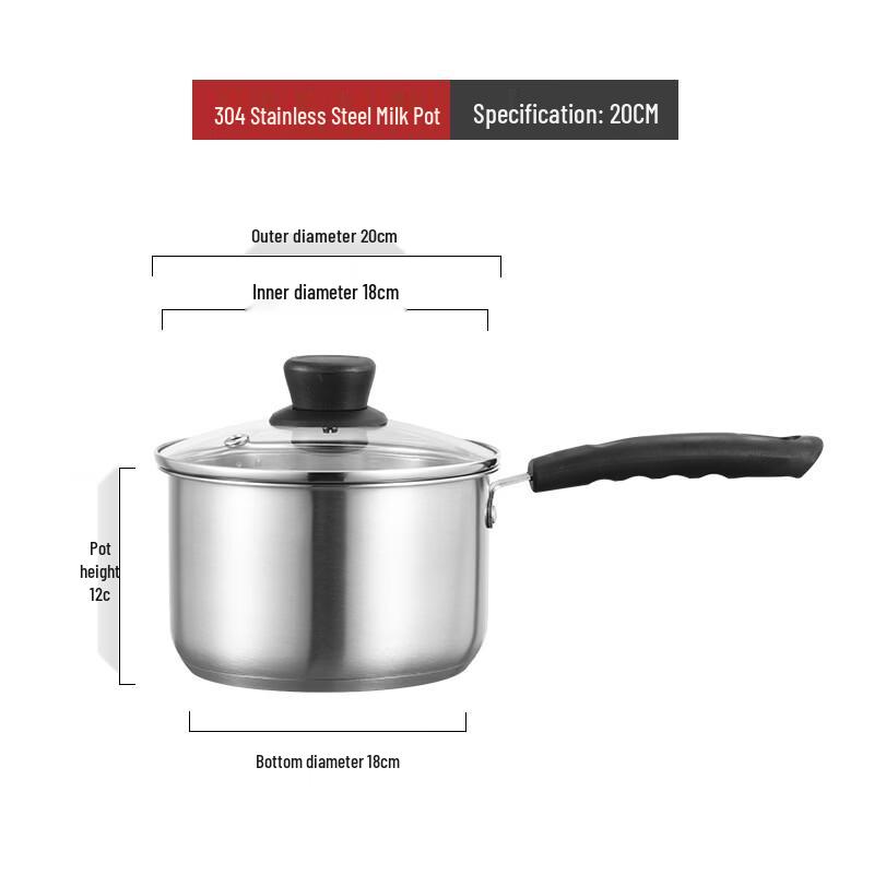 

Wutuo 304 Stainless Steel 18cm Small Milk Pot