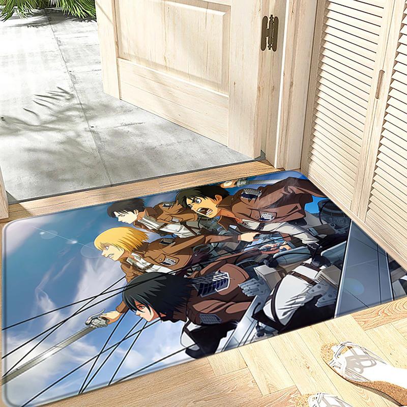 Door Mats Interior Foot Rug Attack on Titan Welcome Floor Mat for Entryway Soft Hallway Carpet Kitchen Rugs Fluffy Home Decor