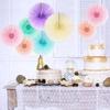 6 st/set Bröllopsscen Pappersfläktar Blommor Regnbågsblomma Pappershantverk Födelsedagsdekorationsmaterial