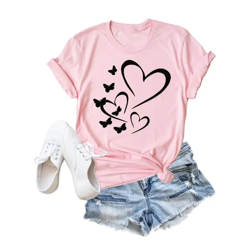 Stil Floare Fluture Tendință Îmbrăcăminte Modă Tricou Desene Animate Tricouri Vara Tricou Femei Doamnă Imprimeu Casual Grafic Top