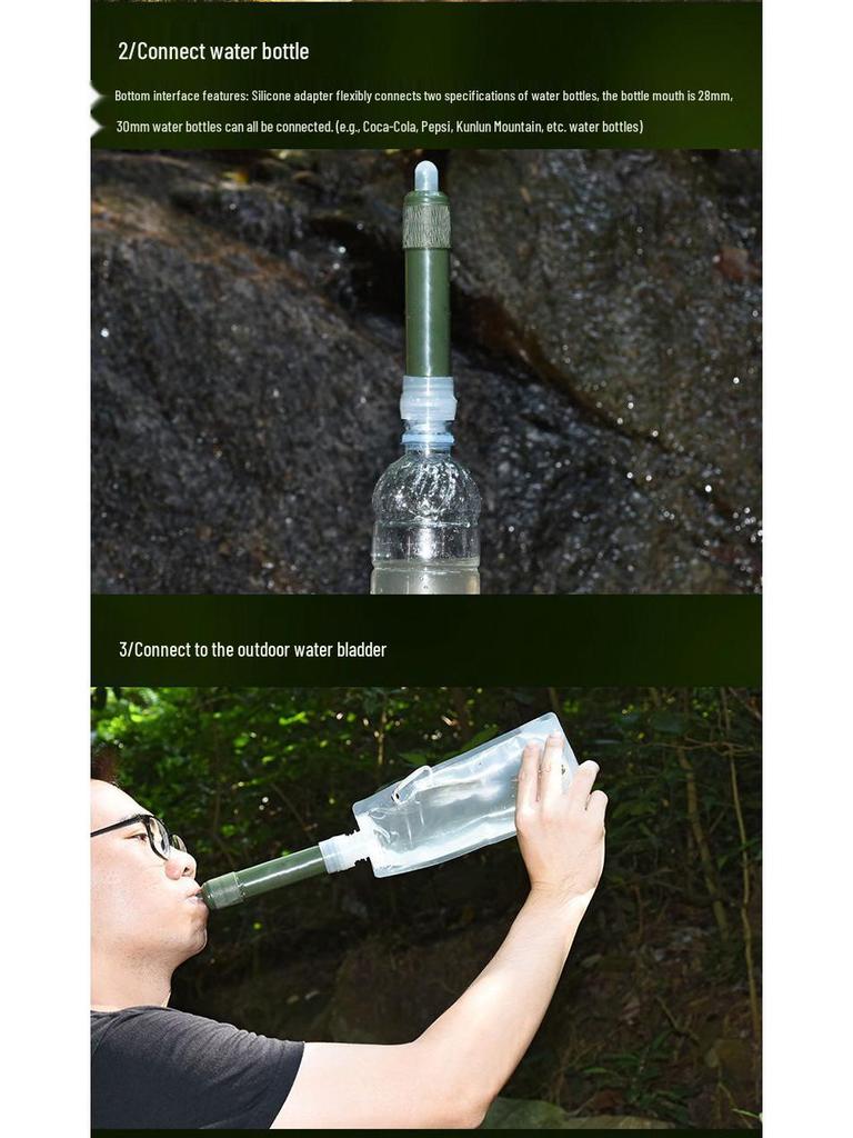 Portable Outdoor Water Purifier Straw with Ultrafiltration Membrane for Camping and Picnic