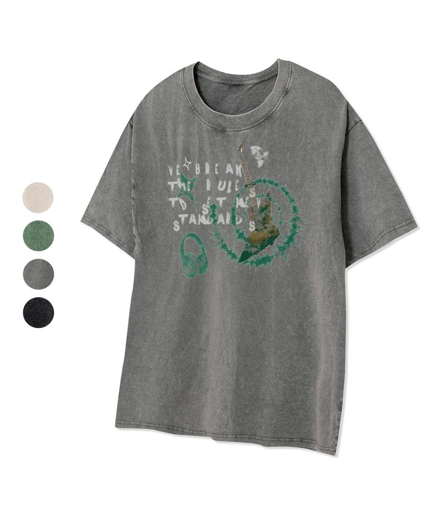 STANDARDERROR 87-Stan319 Electric Garage Crack Pigment Short Sleeve T-Shirt (4 Colors)