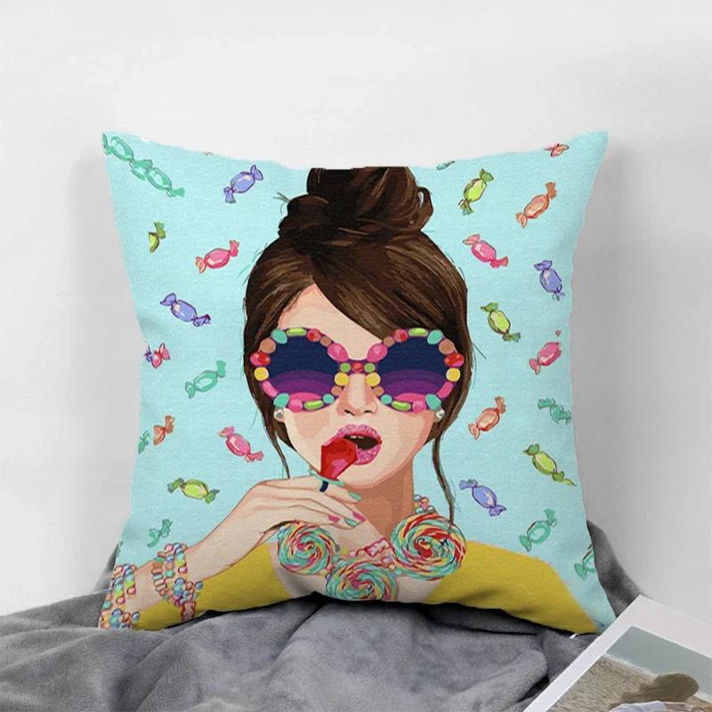 Pop Art Kissenbezüge für 45x45 Kissen Dekorative Sofakissenbezüge 60x60 Kissenbezug 40x40 Paarkissen Kissenbezüge 50x50
