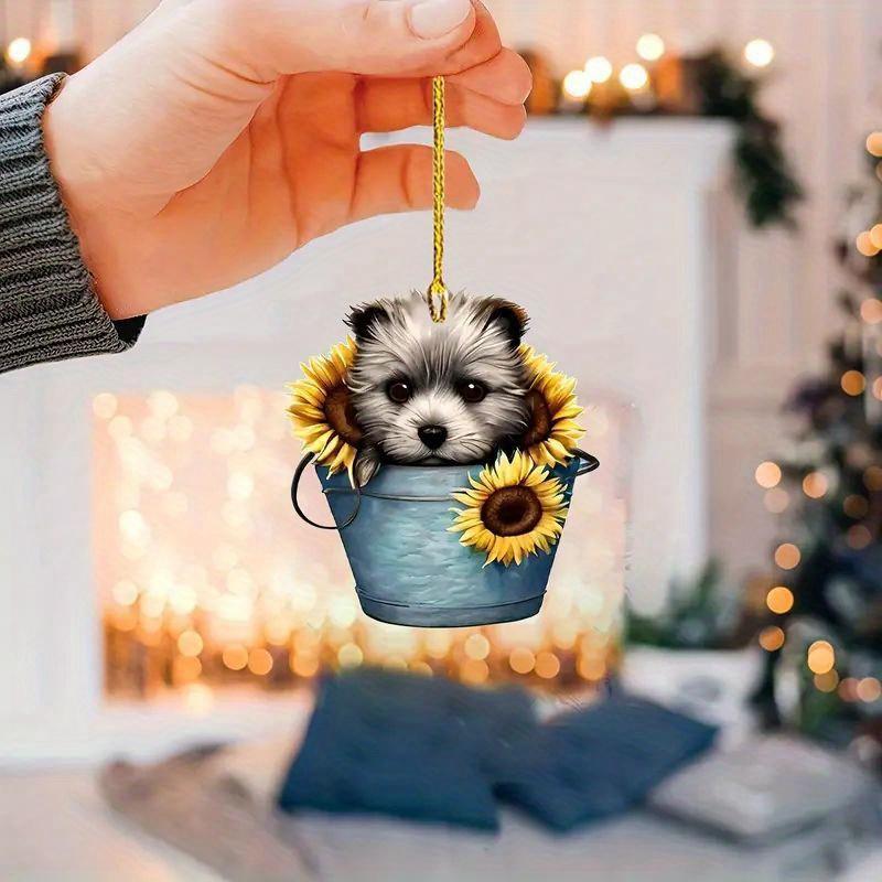 3pcs/set Dog Series Car Interior Rearview Mirror Decorative Pendant