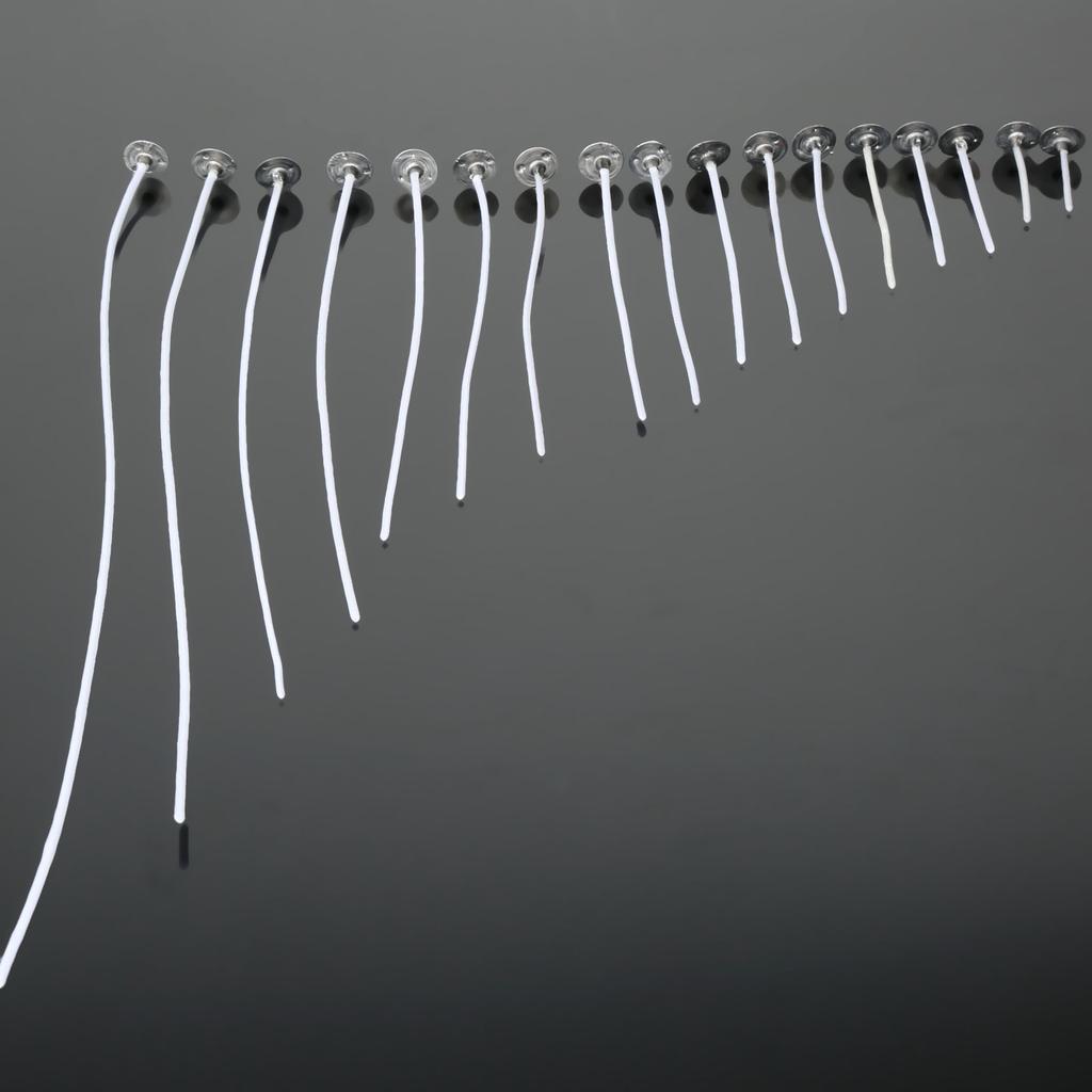 100Pcs Diameter-2mm Length 2.5-30cm Candle Wicks Cotton Core Pre Waxed with Sustainers for Candle DIY Making 17 Sizes Choose