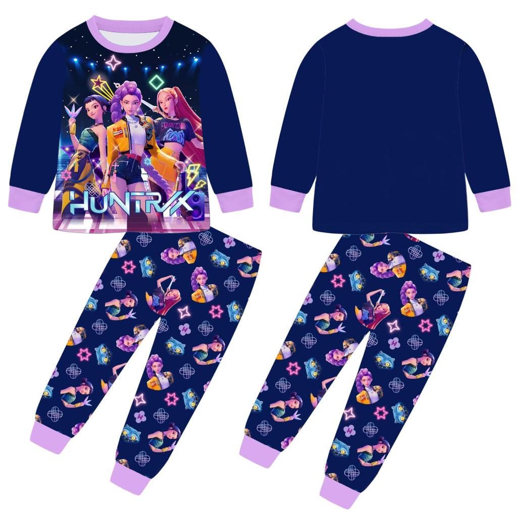 Kpop Demon Hunters Children Long Sleeve Pajama Set With Soft Milk Silk Fabric For Summer Comfort