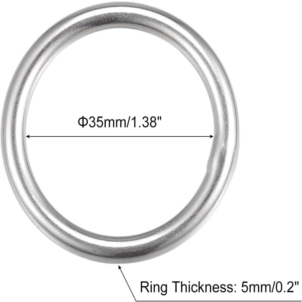 2pcs 304 Stainless Steel Round Ring Handbags, Belts, Ornamental Designs, Shop and Farm, Crafts