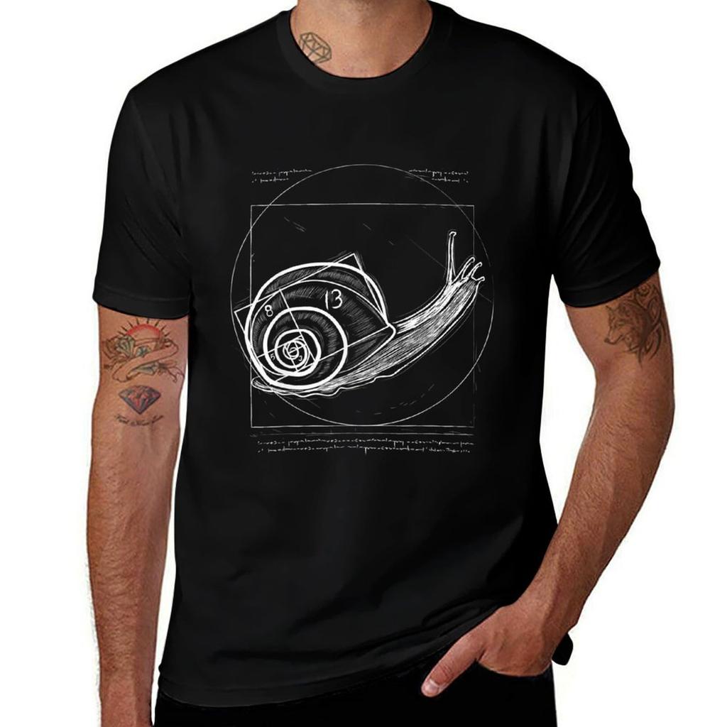 Vitruvian Snail Shell Fibonacci Slug Clothes Gift Snail Tshirt Relaxed Fit Casual Short Sleeve Top