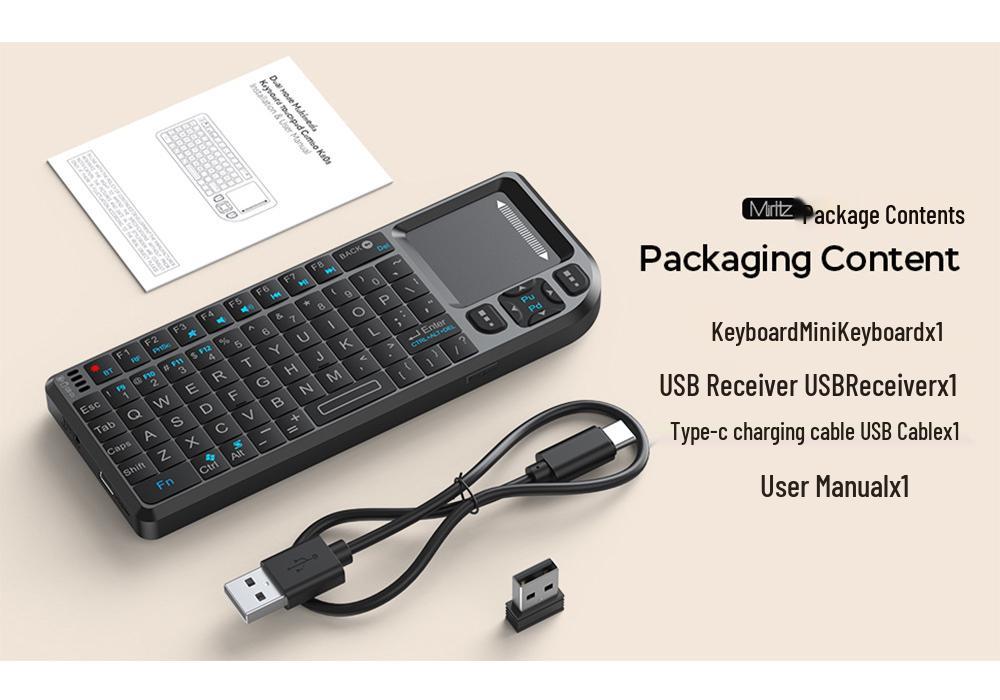 Bluetooth Wireless Dual-Mode Mini Keyboard with 2.4G Connectivity and Laser Light for Mobile Phones and Tablets