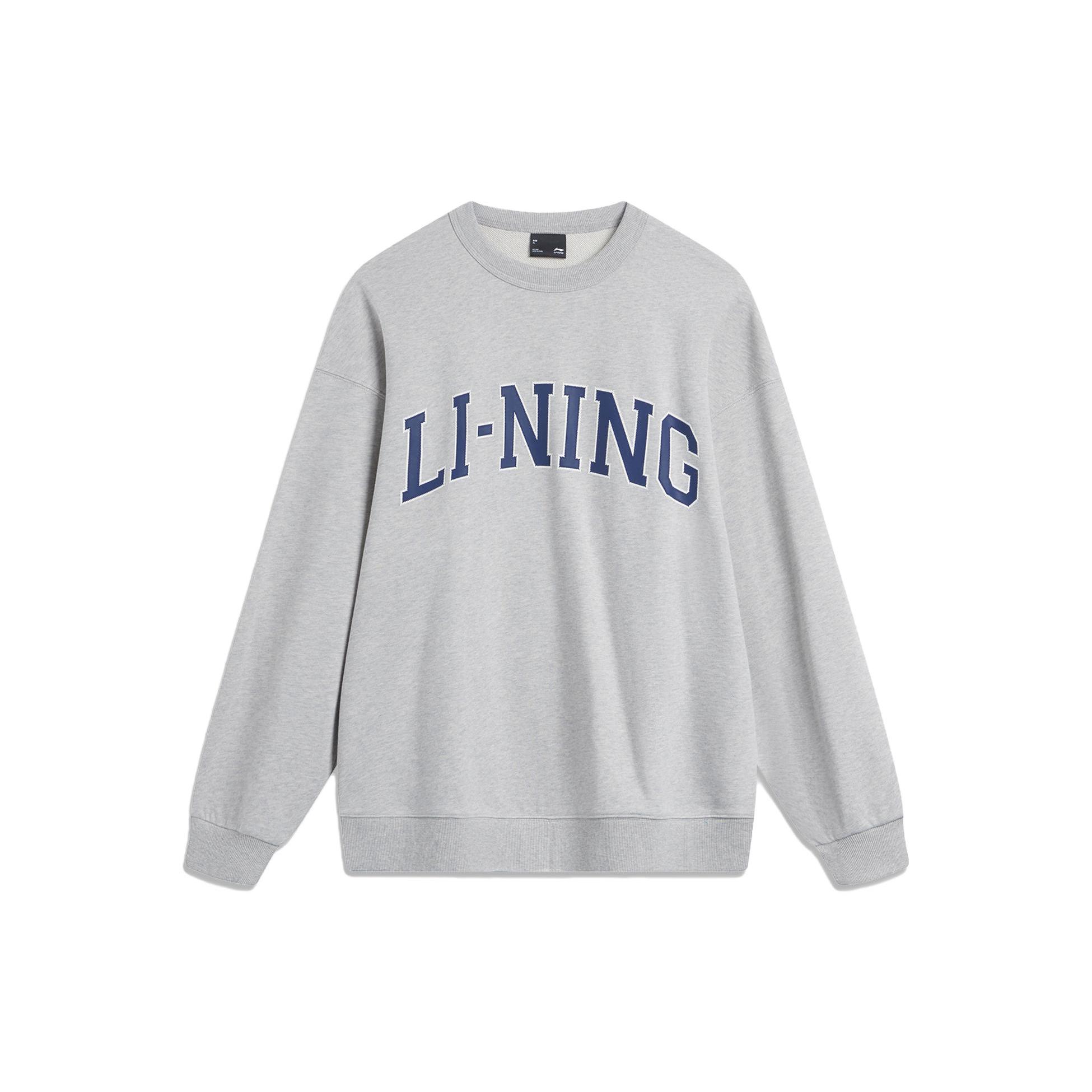 Li Ning Sports Life Collection Sweatshirt Unisex Heather Gray Light Smoke Gray AWDU785-3 M