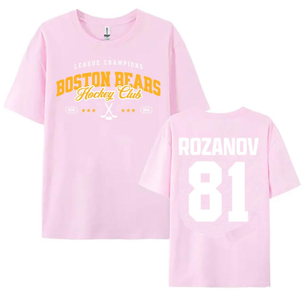 81 Rozanov Boston Bears Merch Women Unisex Tshirt Heated Rivalry TV Graphic Print Tshirts Short Sleeve Oneck Female T Shirt Tops