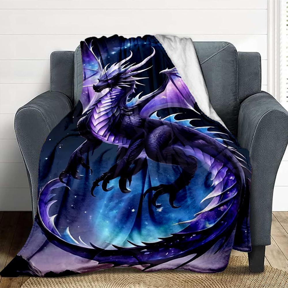 Purple Dragon Flannel Blanket Throw Blanket Soft Warm Sofa Bed Camping home Decor Unique Christmas Gift C926857