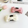 Solid Color Fashion Double-sided Bow Tie Grab Shark Clip Curly Hair Clip Back Head Headdress Hair Accessory Grab Clip Gifts