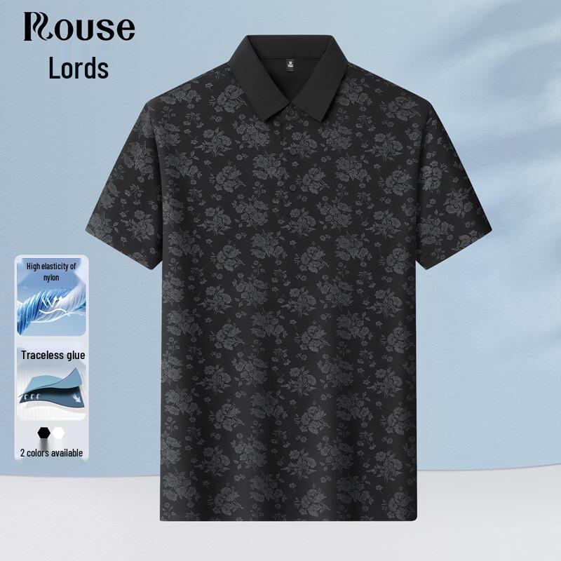 

Luozi Men s Seamless Print Business Casual Polo Shirt 185