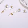Women Little Daisy Earrings Set,Asymmetry Design Jewelry Accessories Painted Flowers,Elegent Cute Charm Stud Earring for Gifts