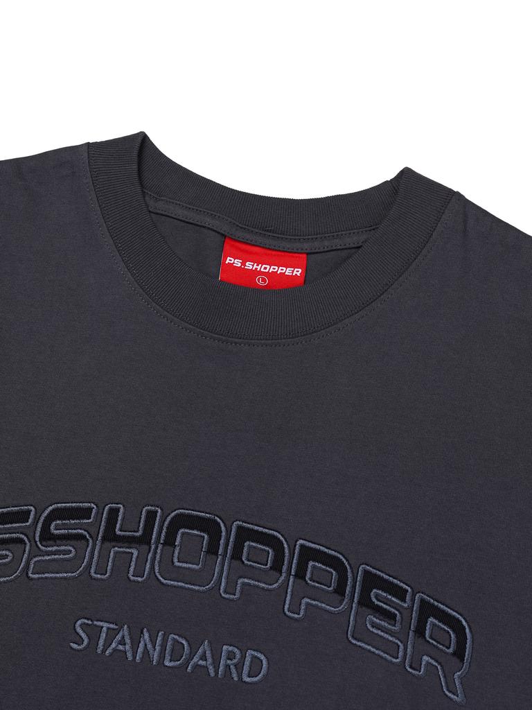 PSSHOPPER Original Logo High-Density Back Cut Short Sleeve T-Shirt [Navy]
